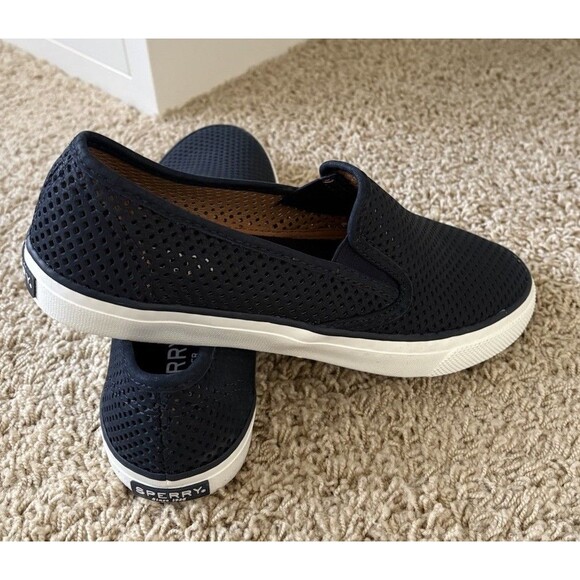 Sperry Seaside Top Sider Boat Shoes Womens Size 8 Navy Slip On Casual Sneakers - Picture 4 of 10